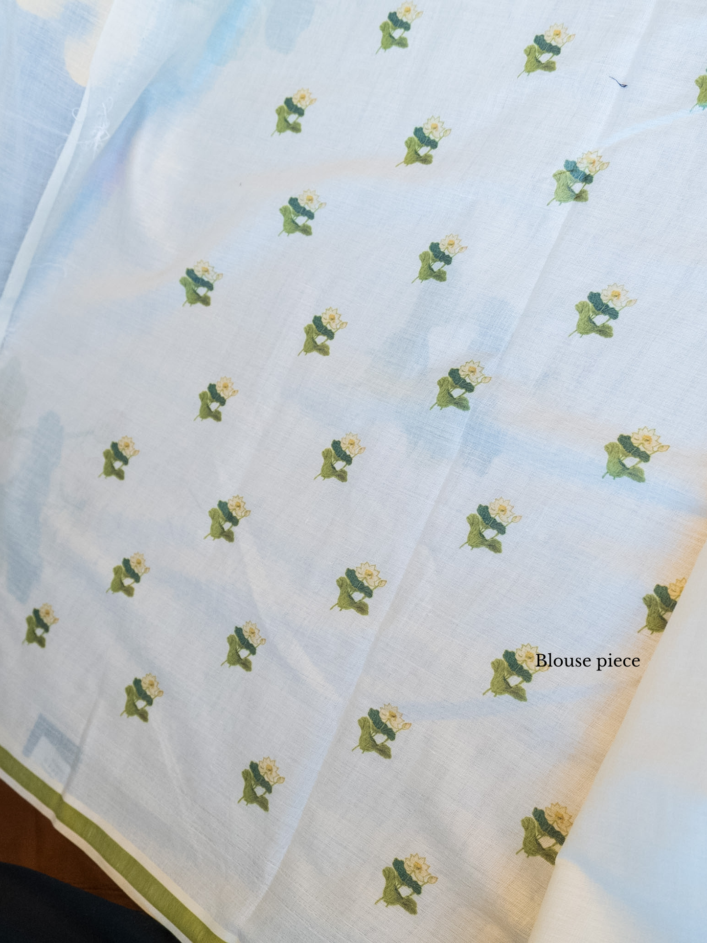Botanical Lotus Kerala Cotton Saree