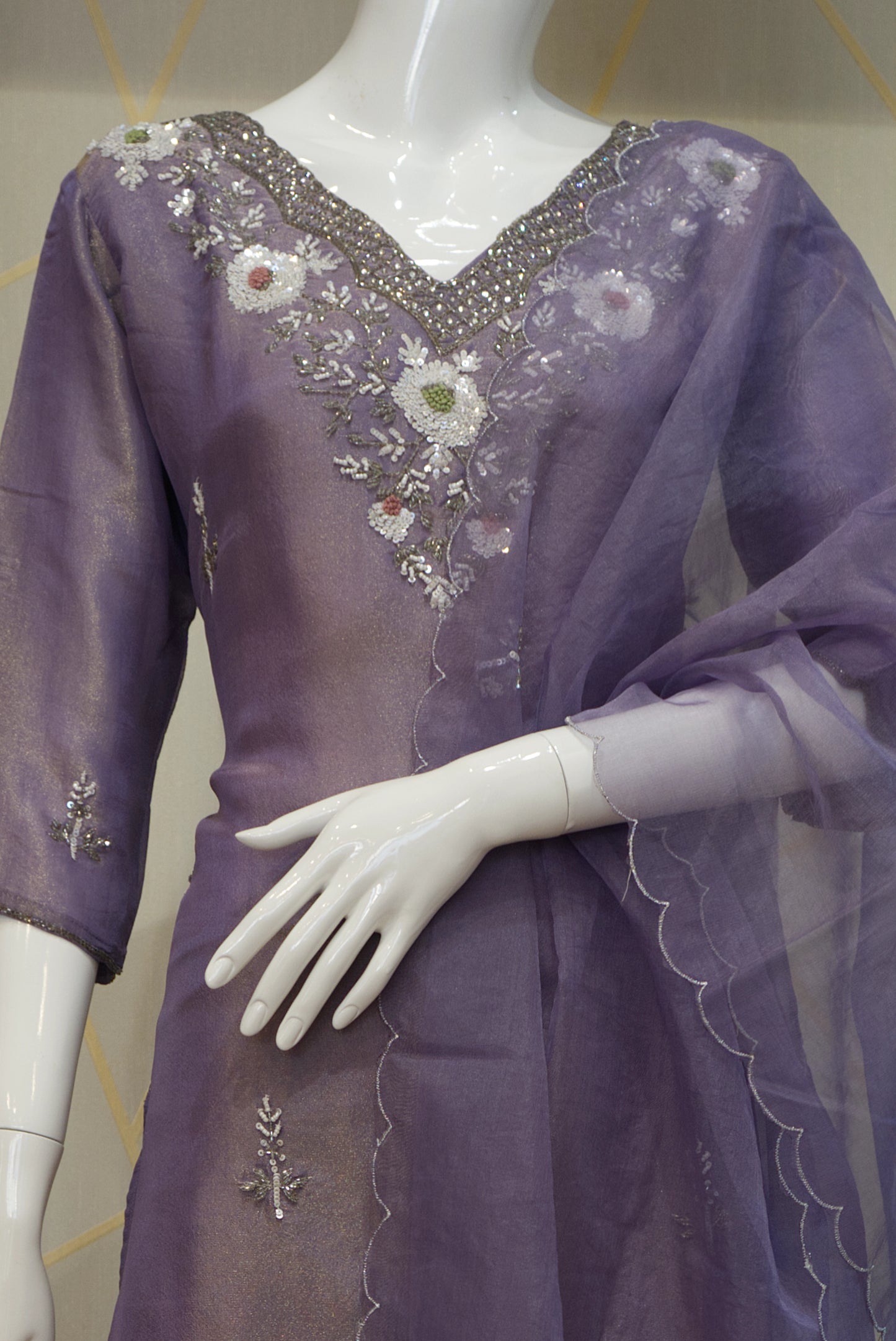 Tissue silk suit set