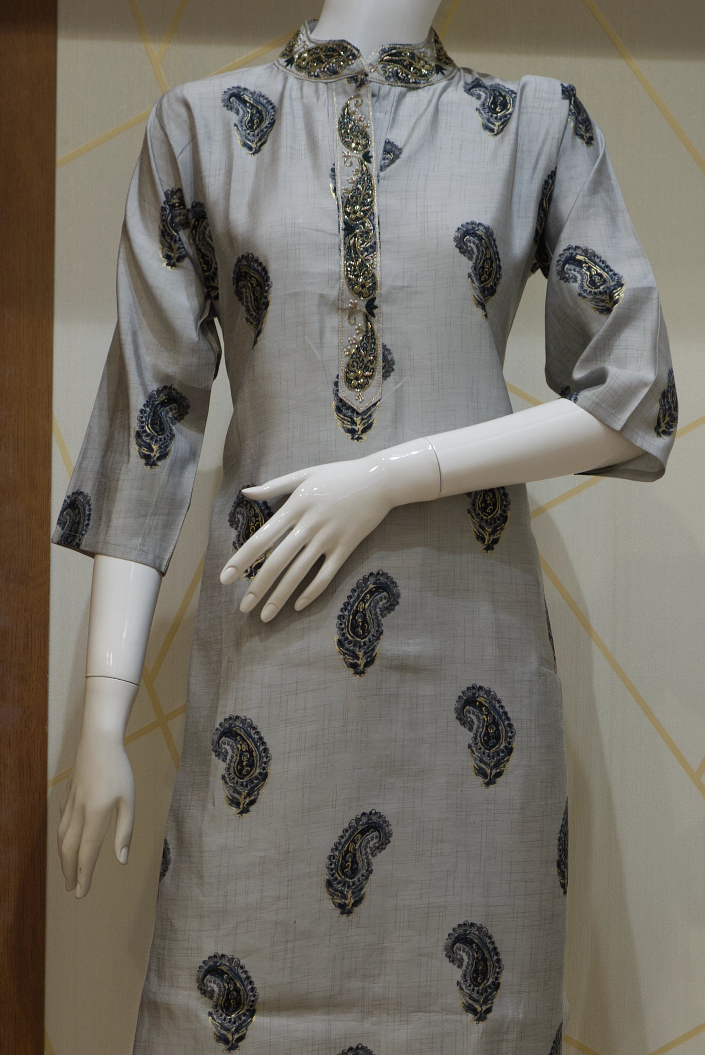 Muslin slik kurti set