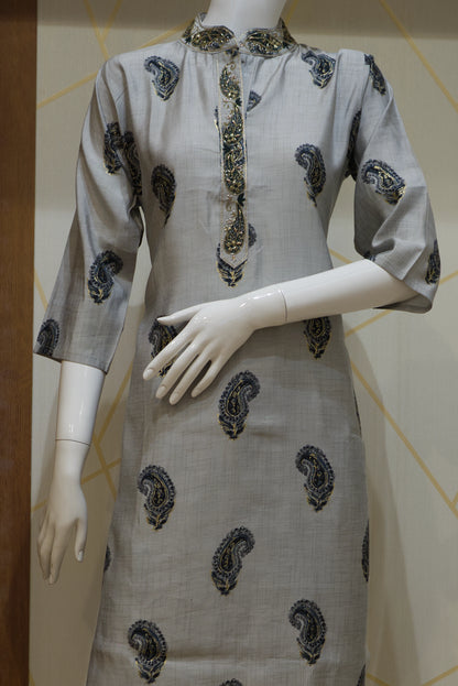 Muslin slik kurti set