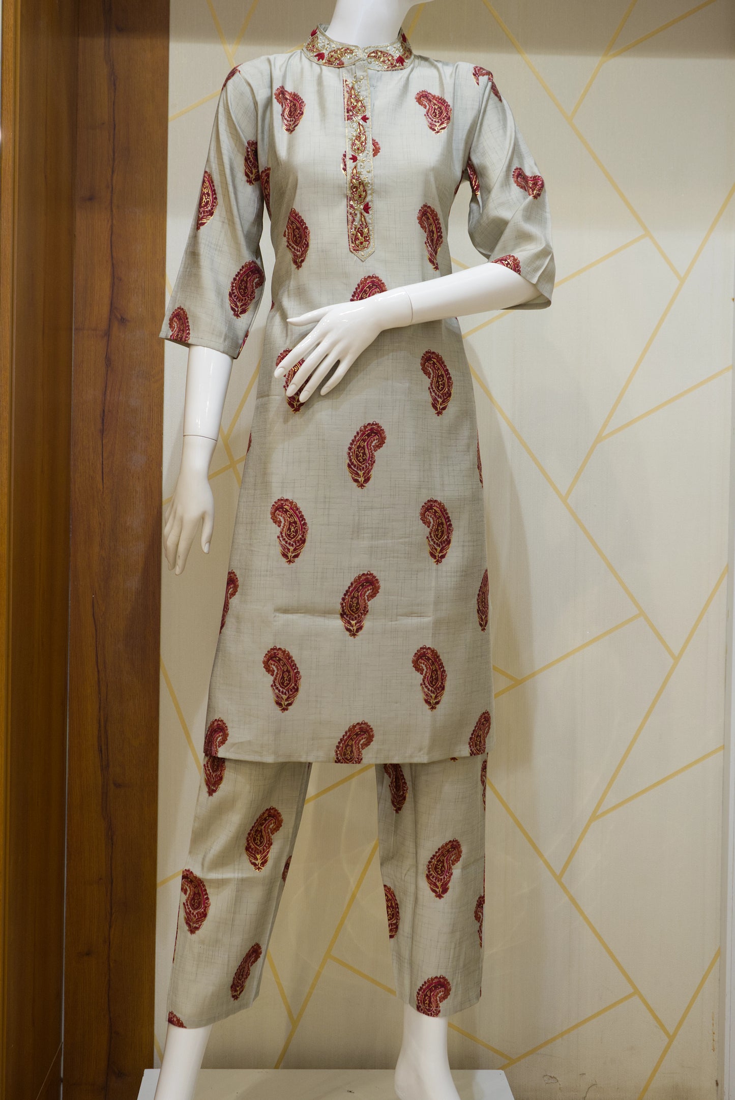 Muslin slik kurti set