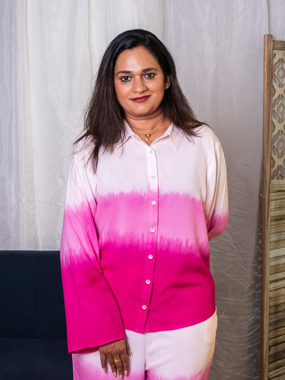 Blush Pink Premium Rayon Ombré Co-ord Set