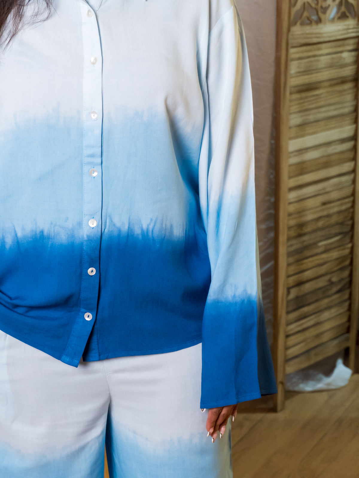 Ocean Blue Premium Rayon Ombré Co-ord Set