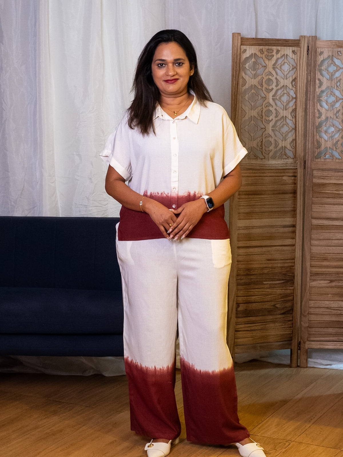 Burgundy Premium Rayon Ombré Co-ord Set