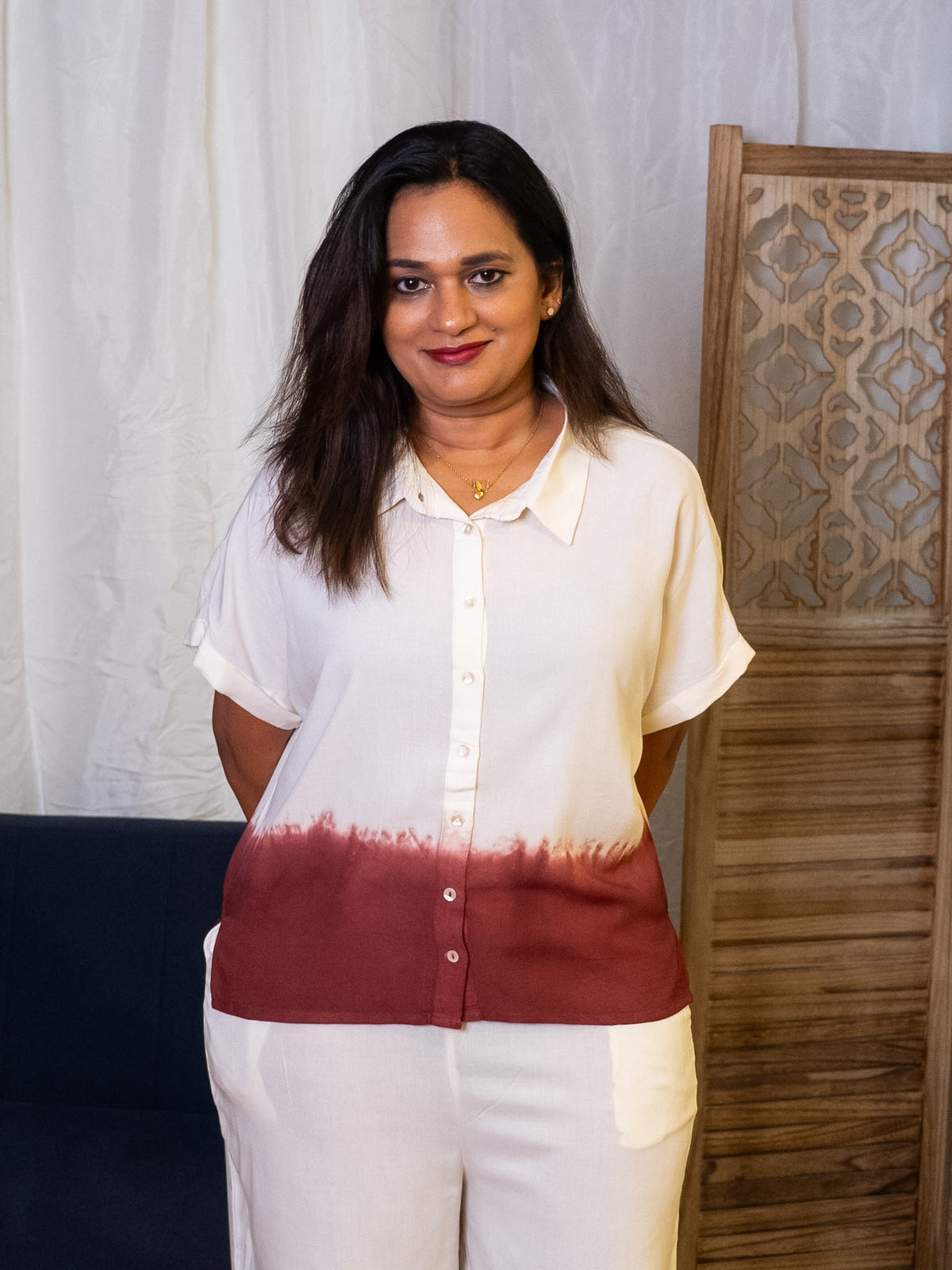 Burgundy Premium Rayon Ombré Co-ord Set