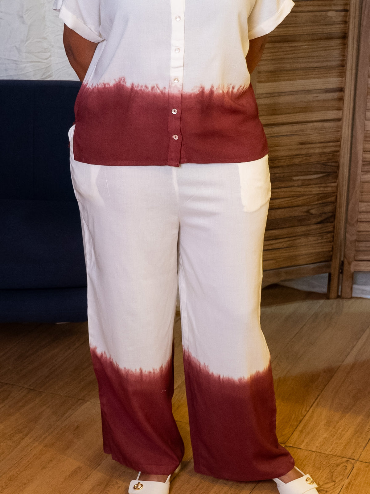 Burgundy Premium Rayon Ombré Co-ord Set