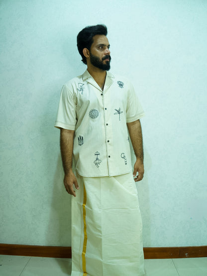 Hand-Embroidered SHIRT (Black)