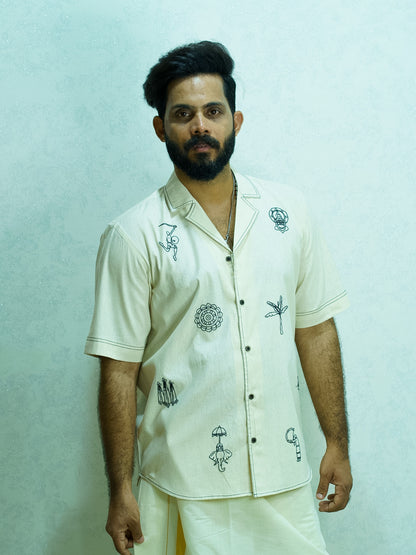 Hand-Embroidered SHIRT (Black)
