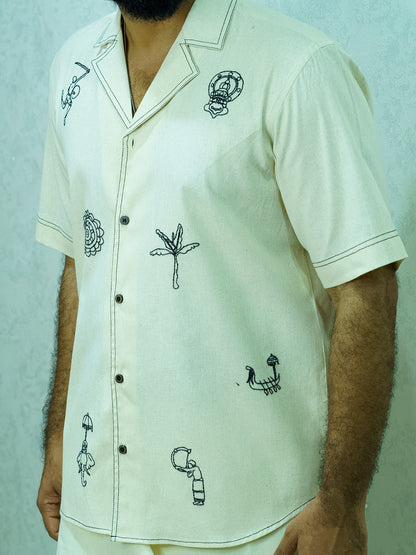 Hand-Embroidered SHIRT (Black)