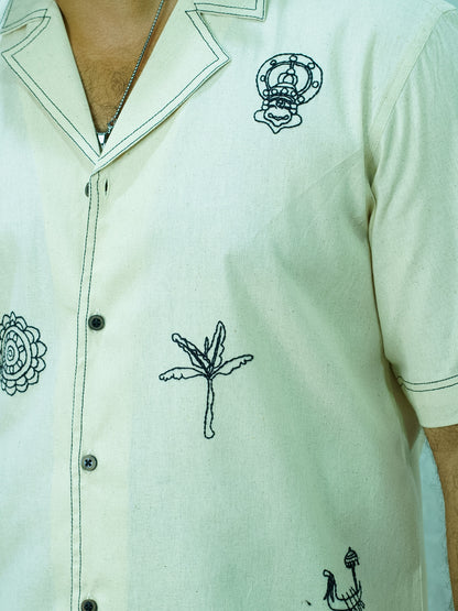 Hand-Embroidered SHIRT (Black)