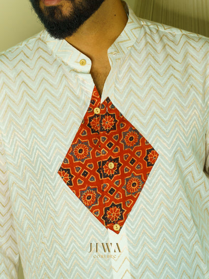 Diamond cut patch shirt and dothi