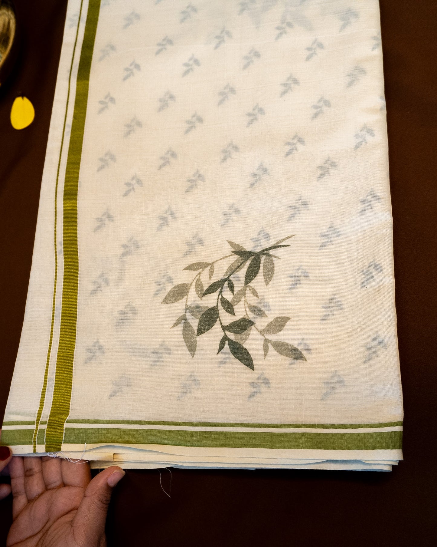 Olive Leaf Kerala Cotton Saree