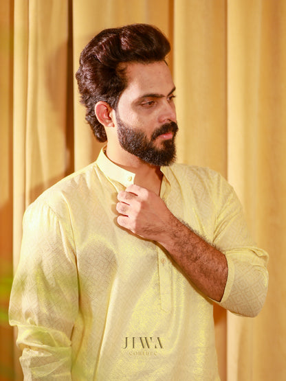 Golden Jacquard Kurta