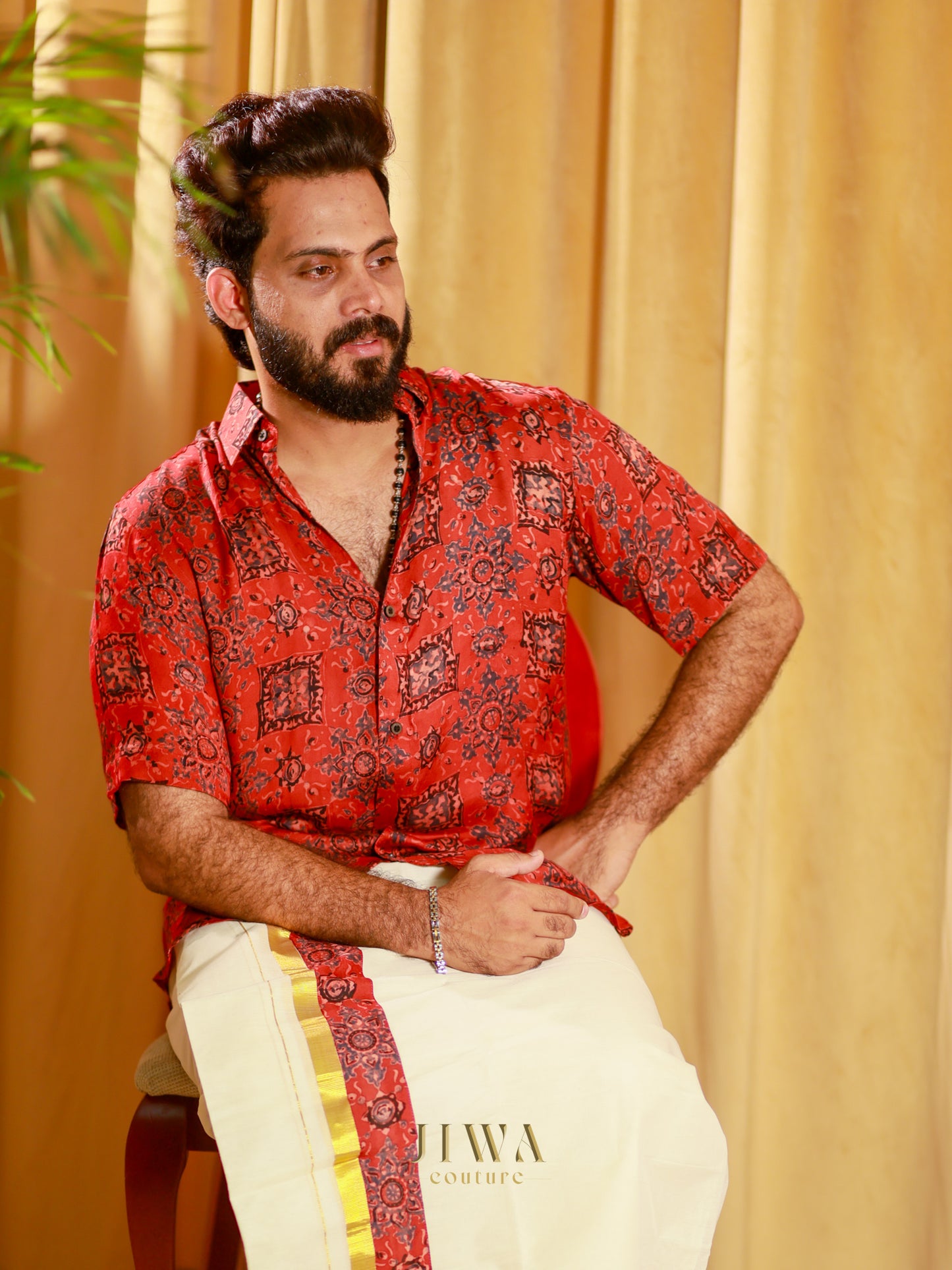 Modal Silk Shirt (Red)
