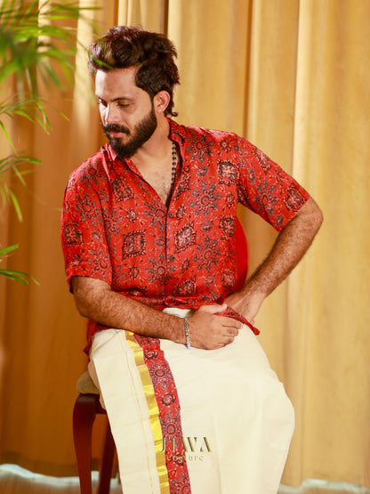 Modal Silk Shirt (Red)