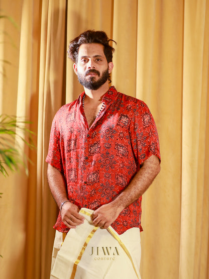 Modal Silk Shirt (Red)