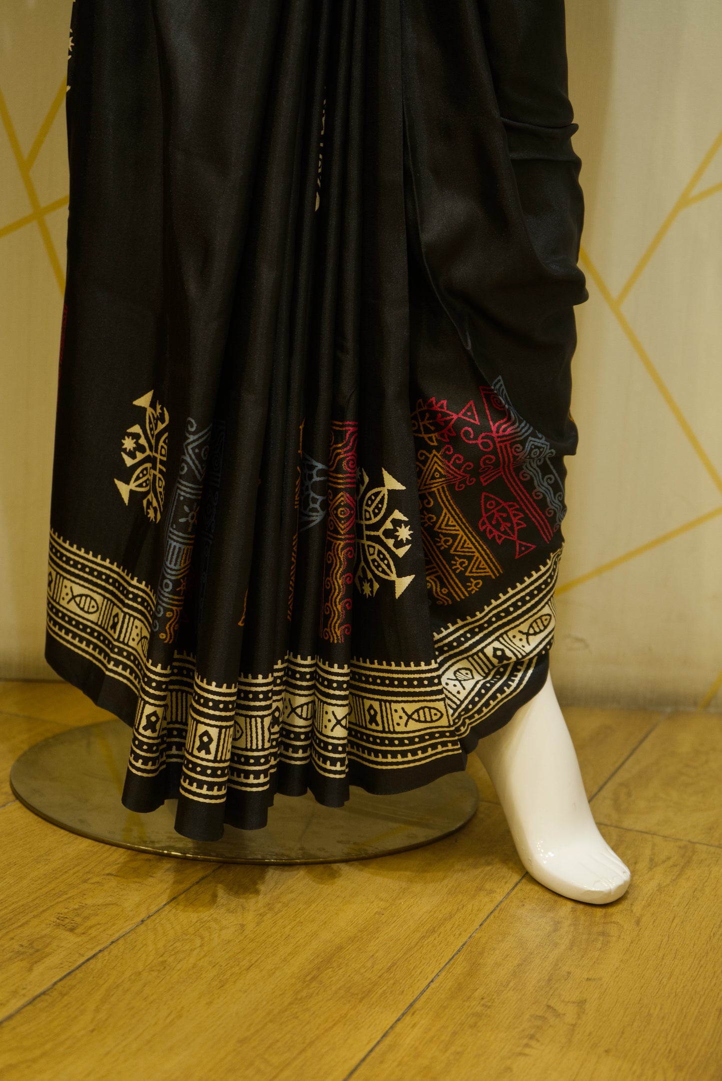 Printed semi-silk saree