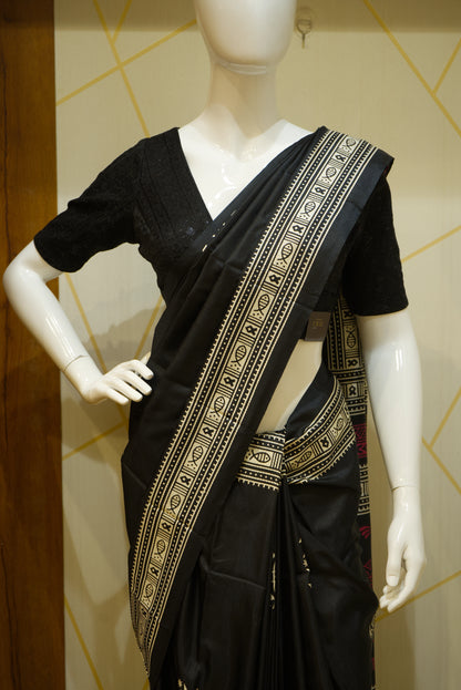 Printed semi-silk saree